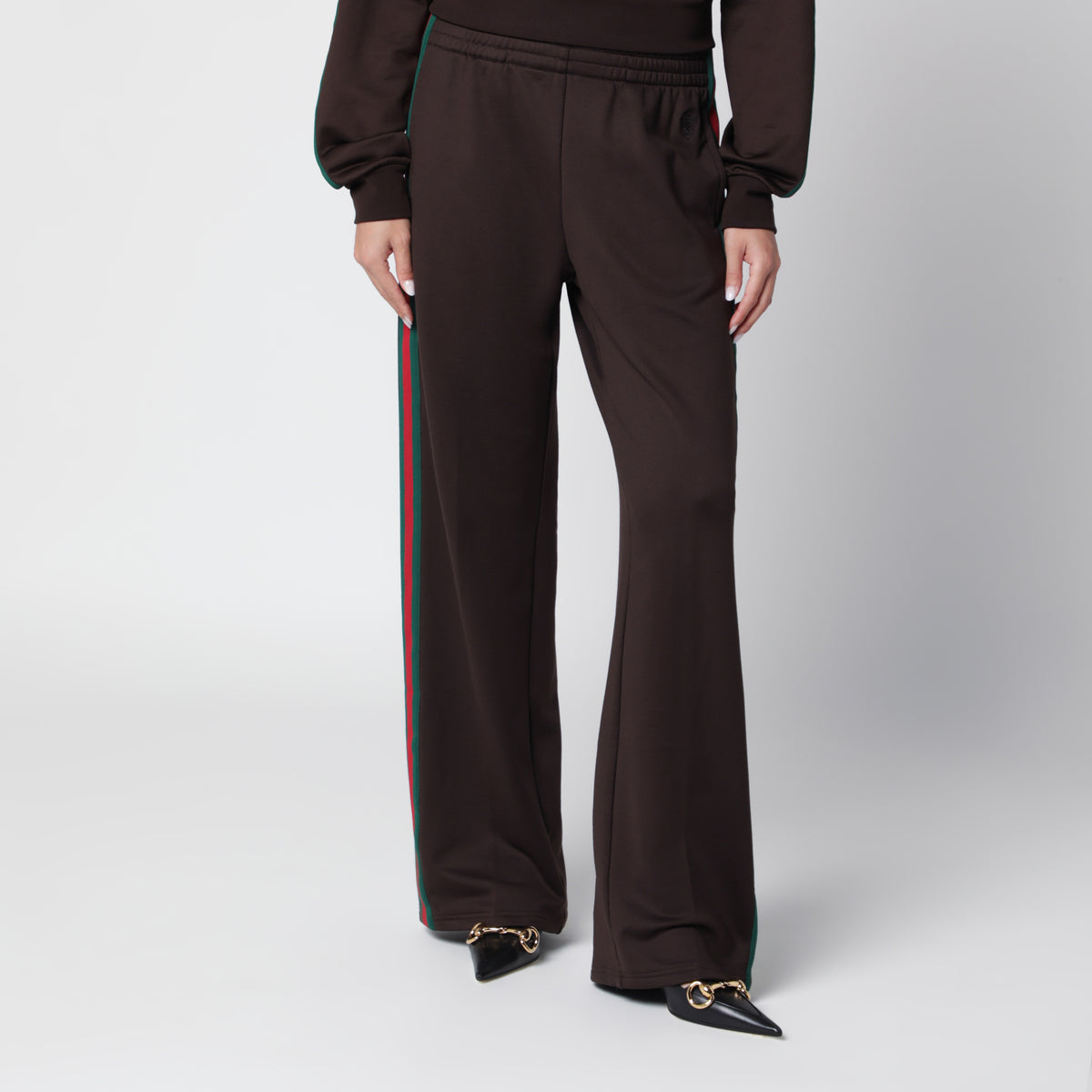 Pantalone leisure in jersey di cotone Deep Chocolate 