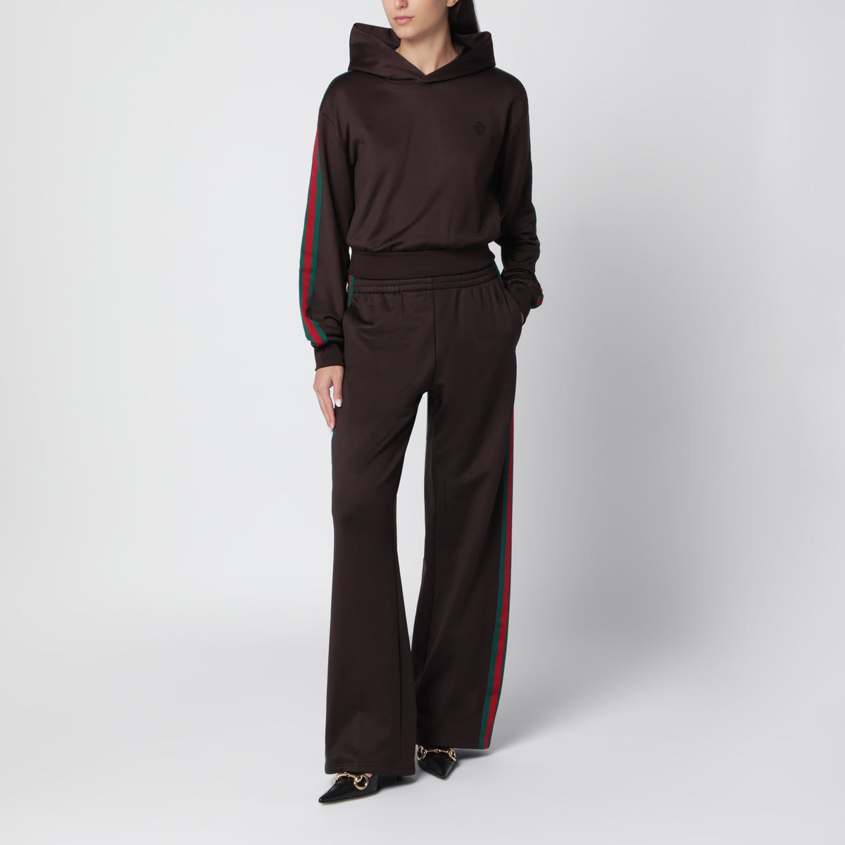 Pantalone leisure in jersey di cotone Deep Chocolate 