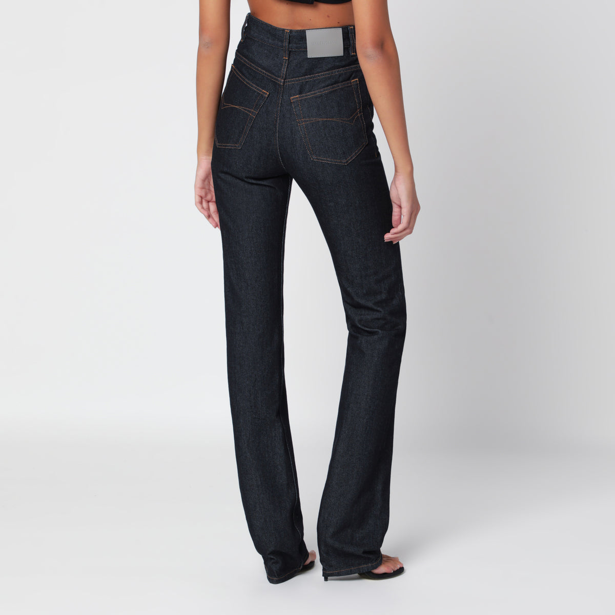 Jean taille haute bleu indigo