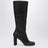 Black Cherry over-the-knee boots in Intrecciato leather