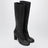 Black Cherry over-the-knee boots in Intrecciato leather