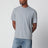 T-shirt gris en coton à col rond
