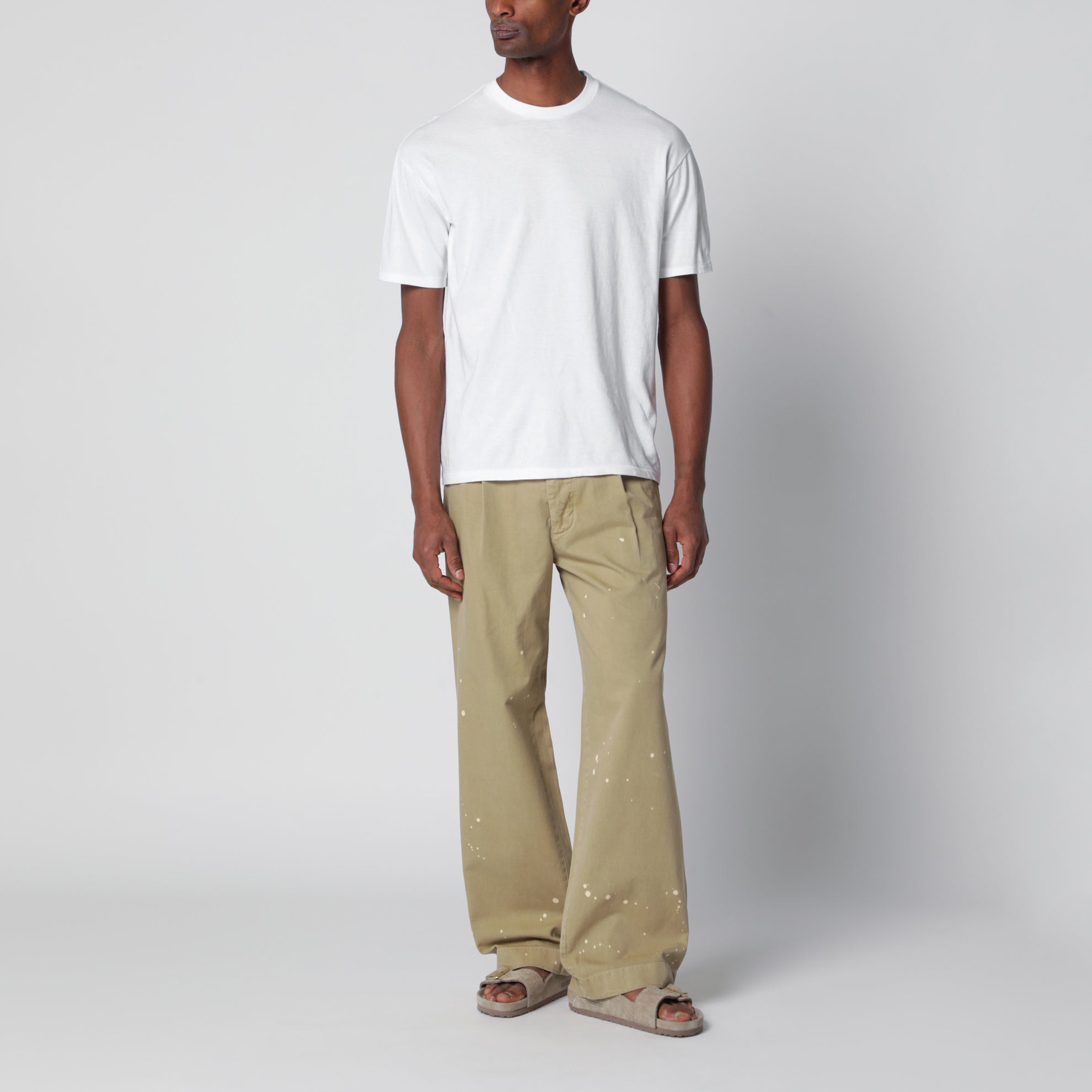 T-shirt girocollo in cotone bianca