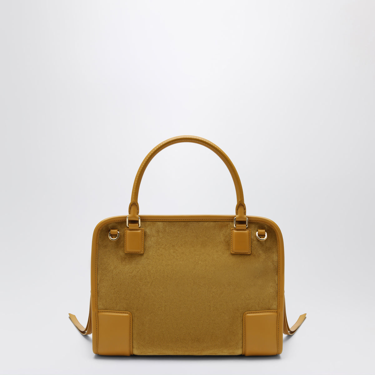 Borsa Amazona 180 media color ocra in pelle scamosciata