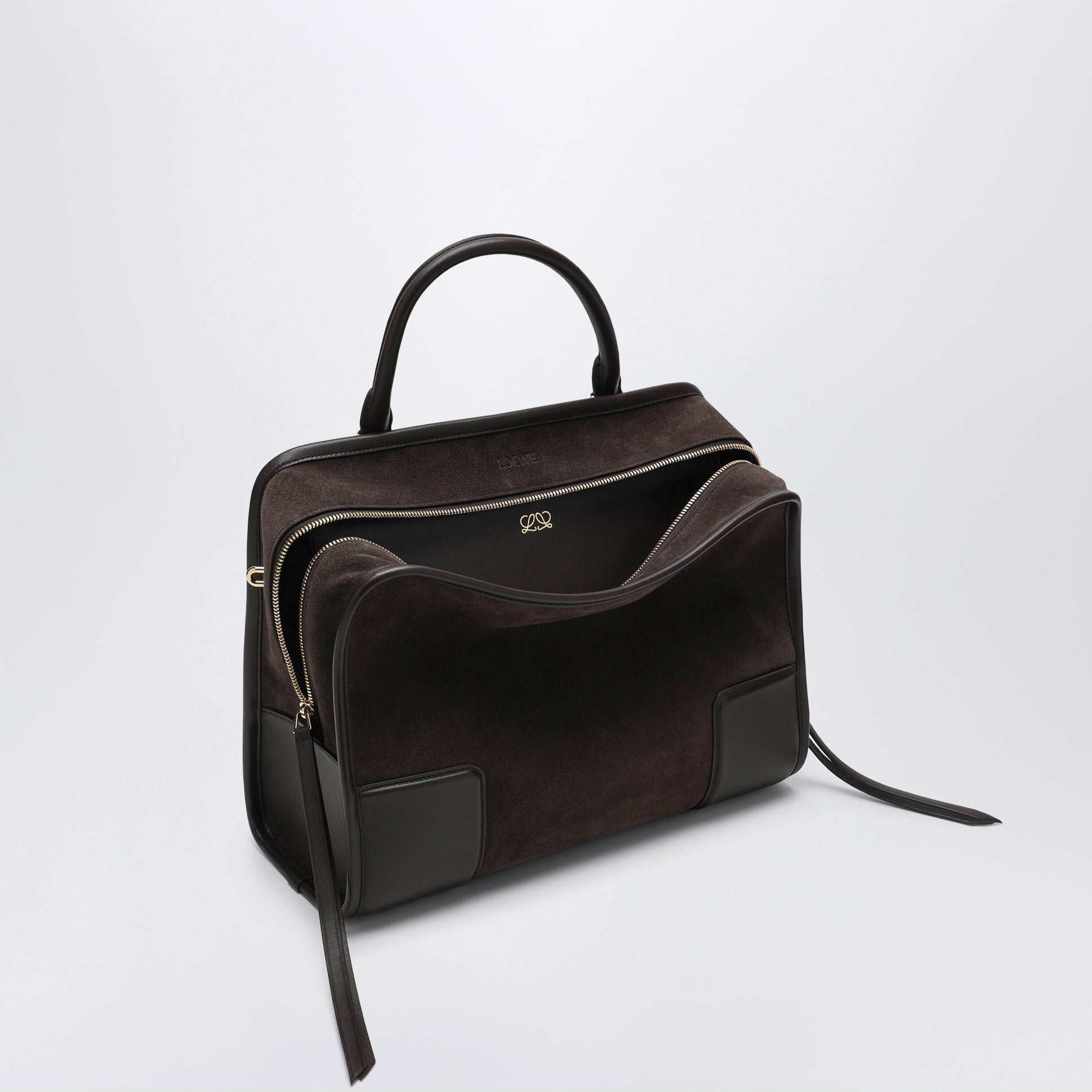 Large brown suede Amazona 180 bag