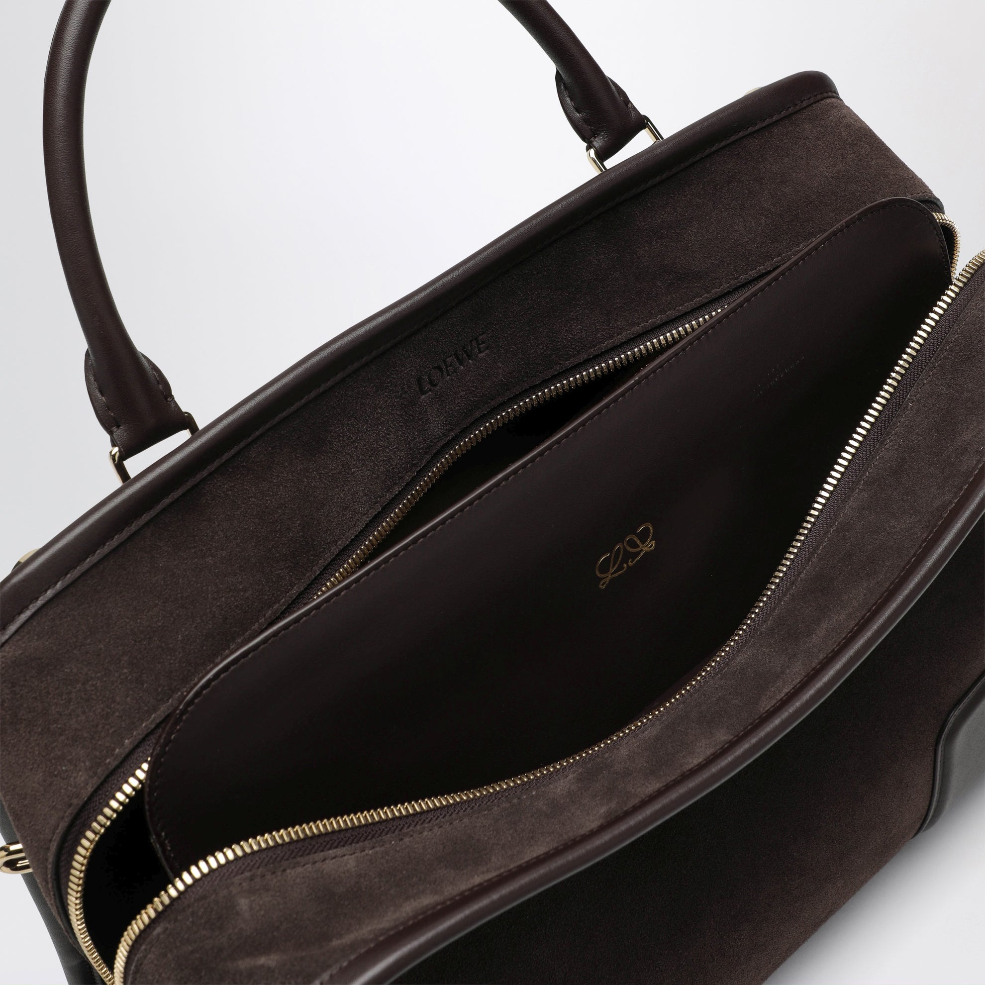 Large brown suede Amazona 180 bag