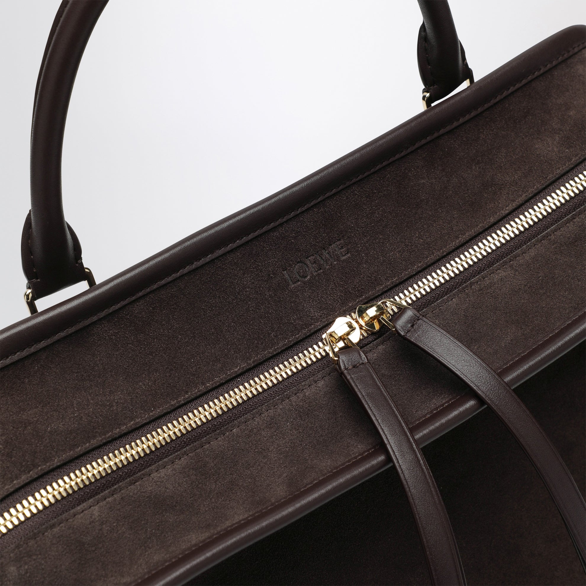 Large brown suede Amazona 180 bag