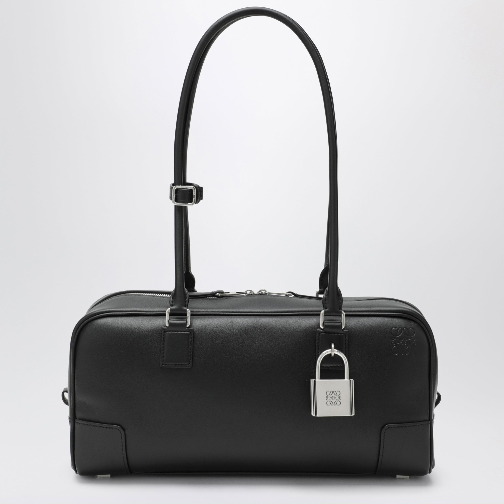 Borsa Amazona 31 Cropped in pelle lucida nera