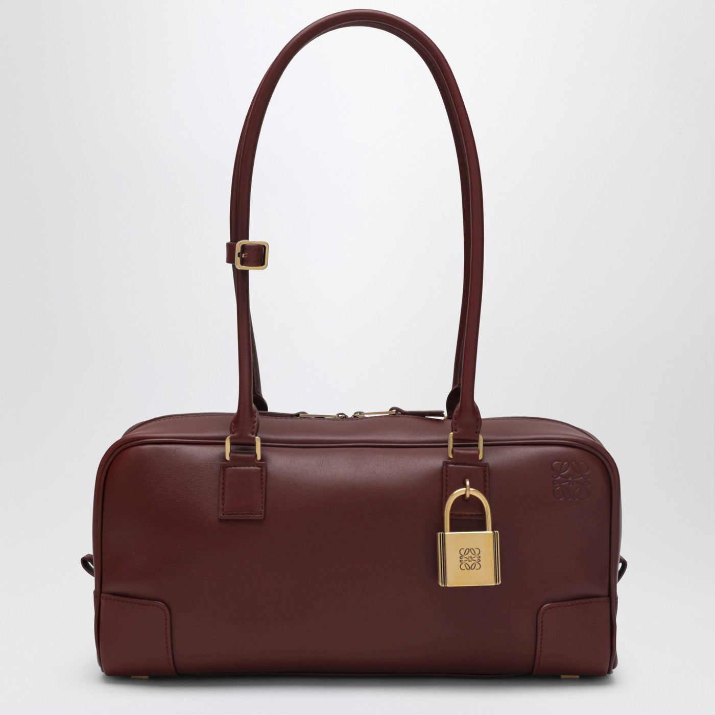 Tasche Amazona 31 Cropped aus mahagonibraunem Glanzleder