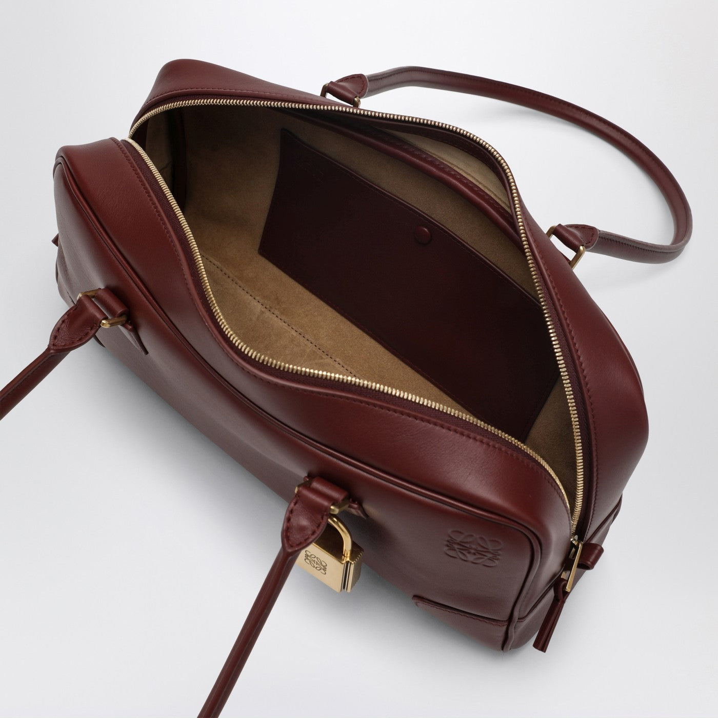 Tasche Amazona 31 Cropped aus mahagonibraunem Glanzleder