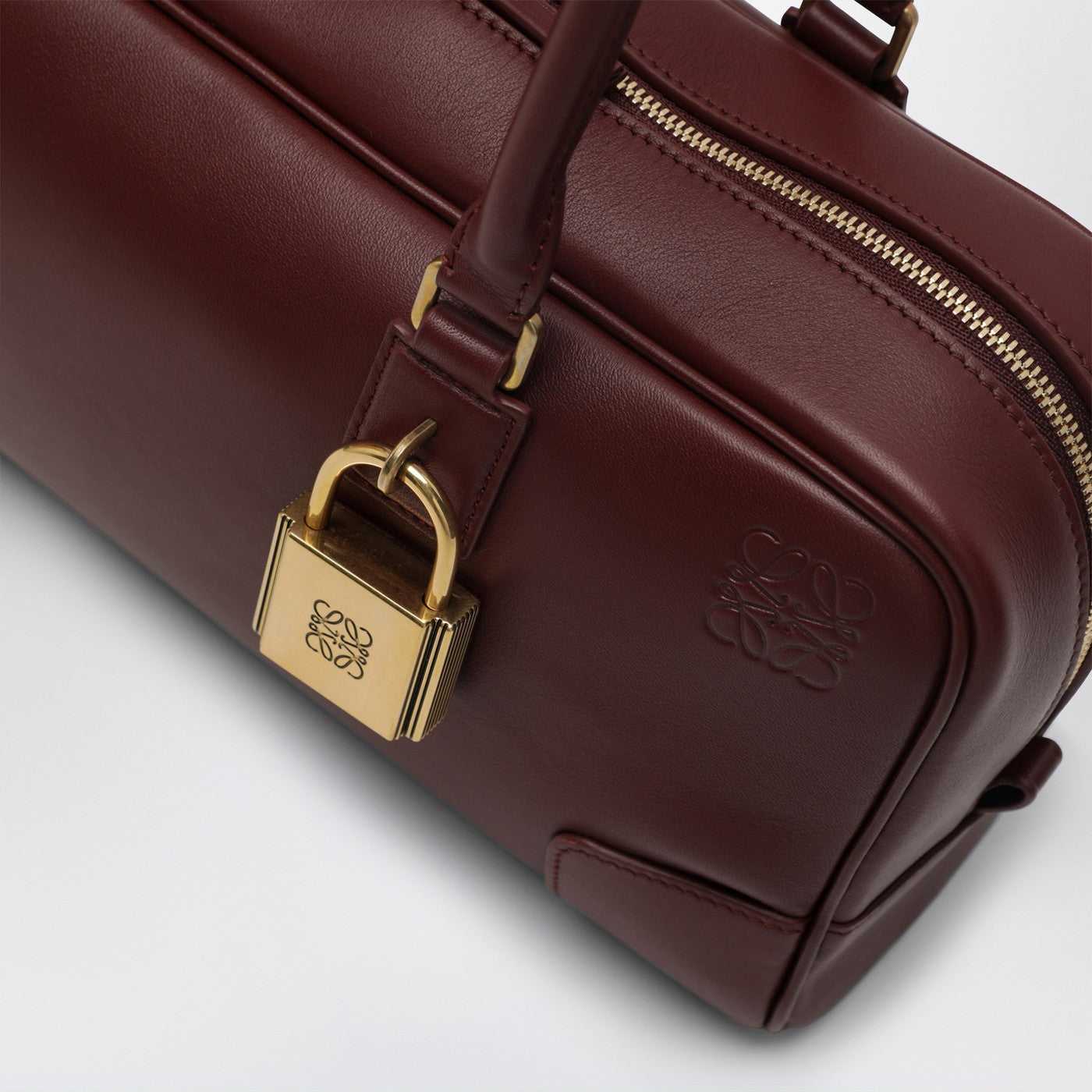 Tasche Amazona 31 Cropped aus mahagonibraunem Glanzleder