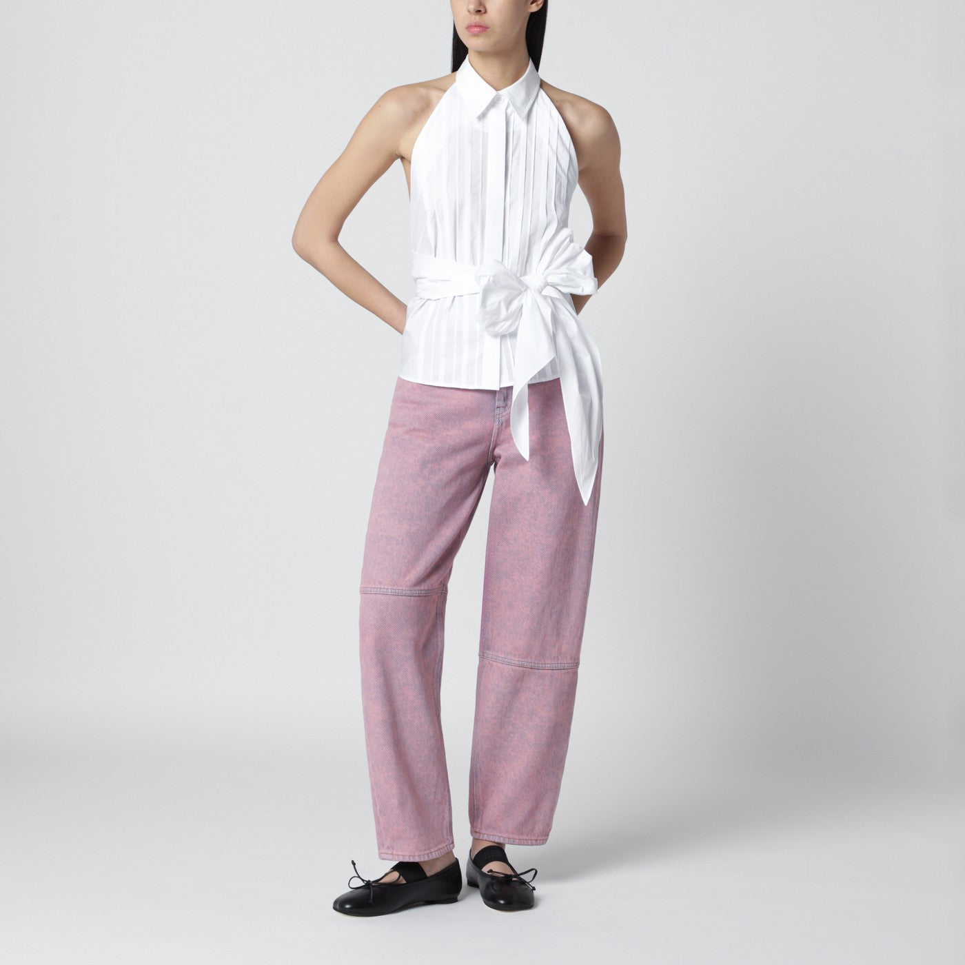 Starry washed pink jeans