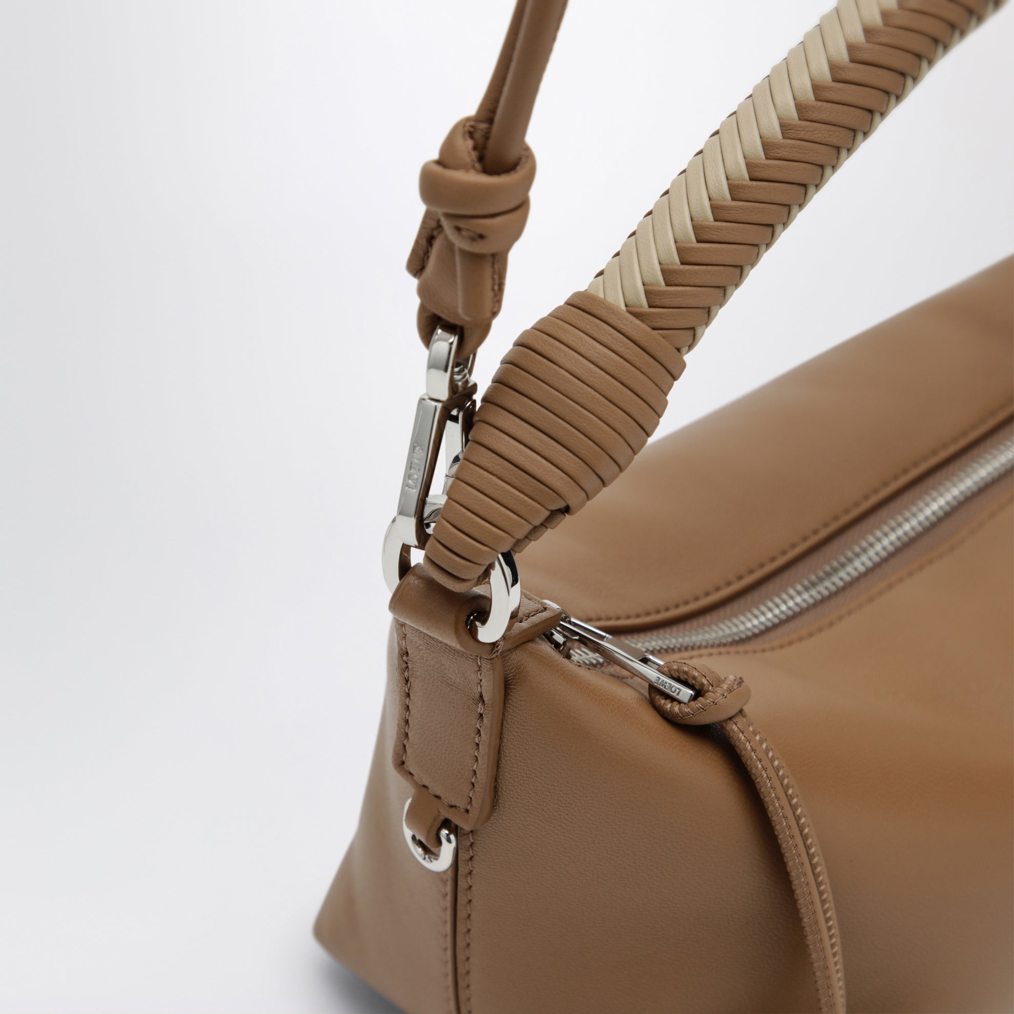 Mini borsa Cala in nappa di agnello mocha e beige