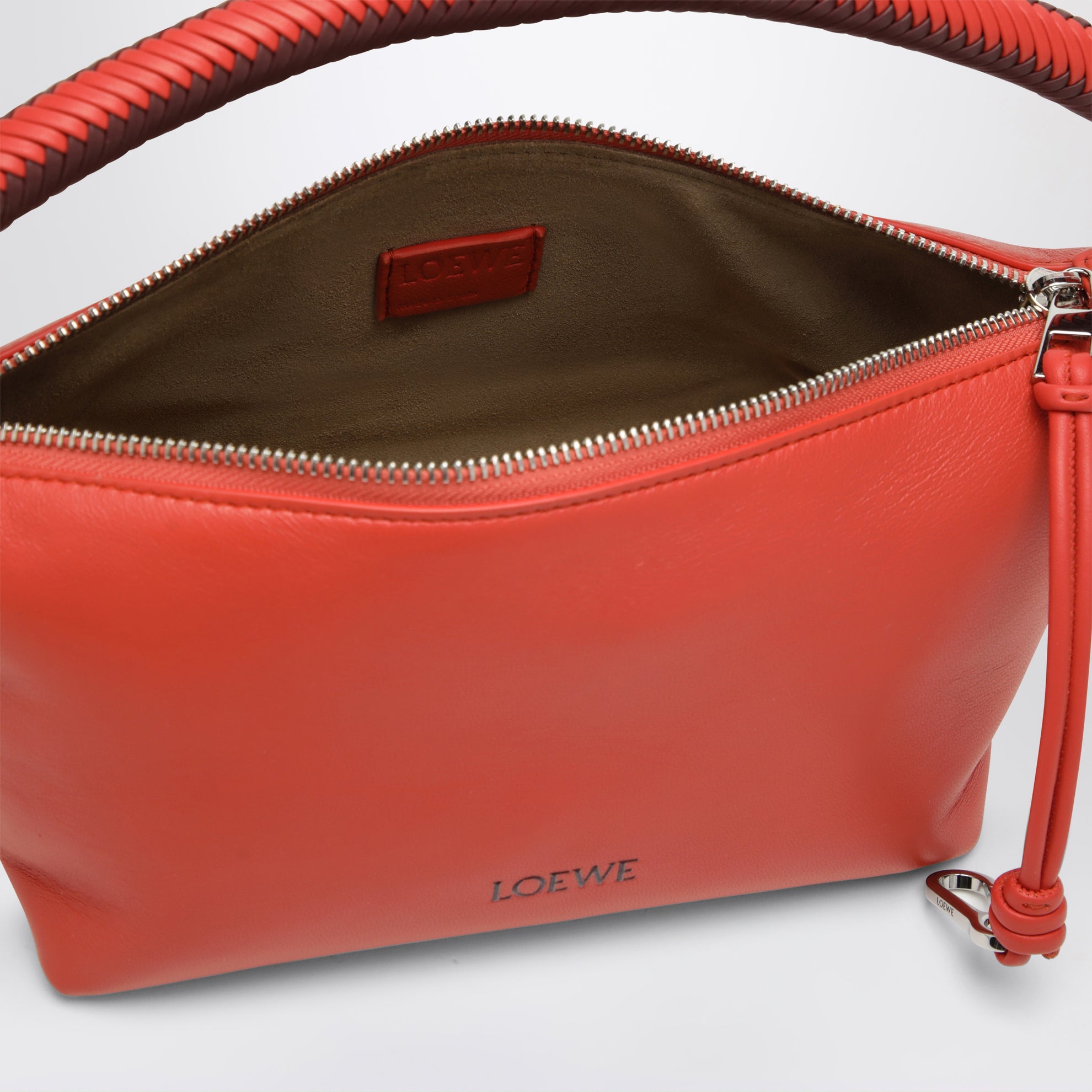 Mini borsa Cala in nappa di agnello arancione
