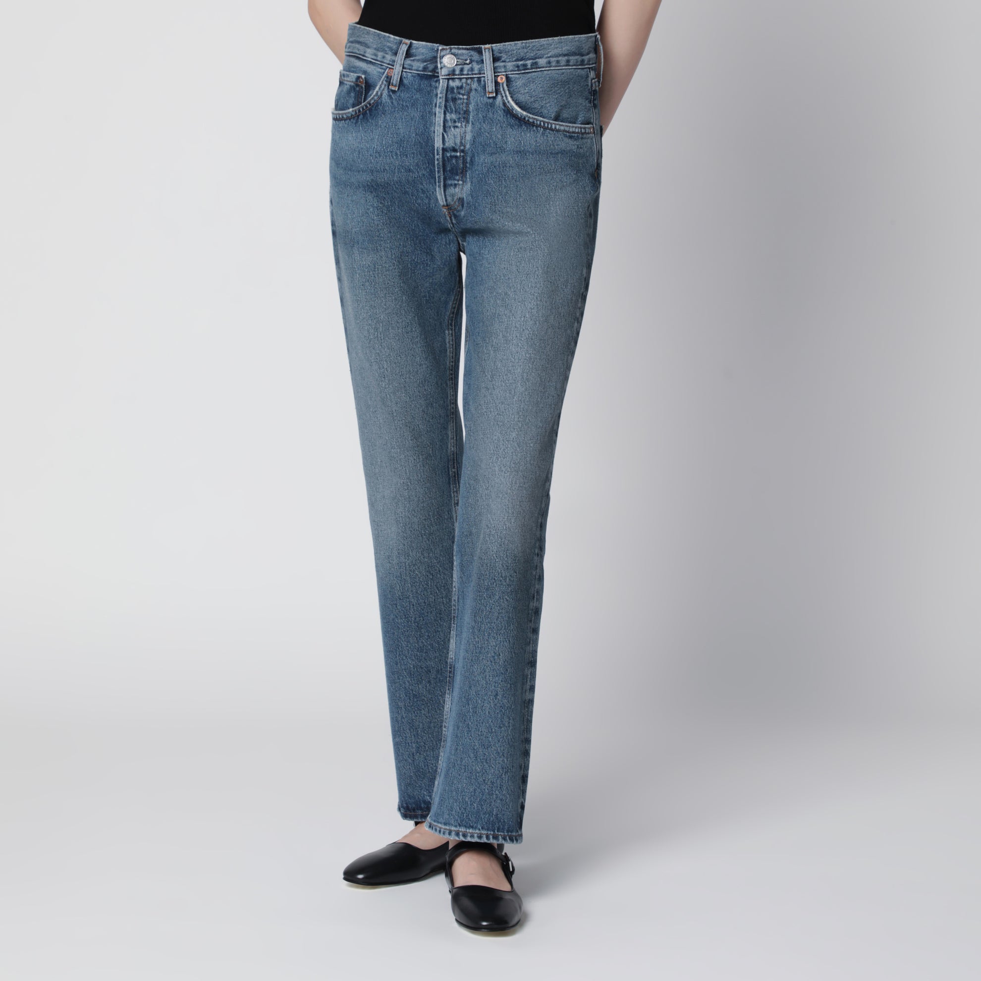 Lana straight-leg jeans in indigo denim