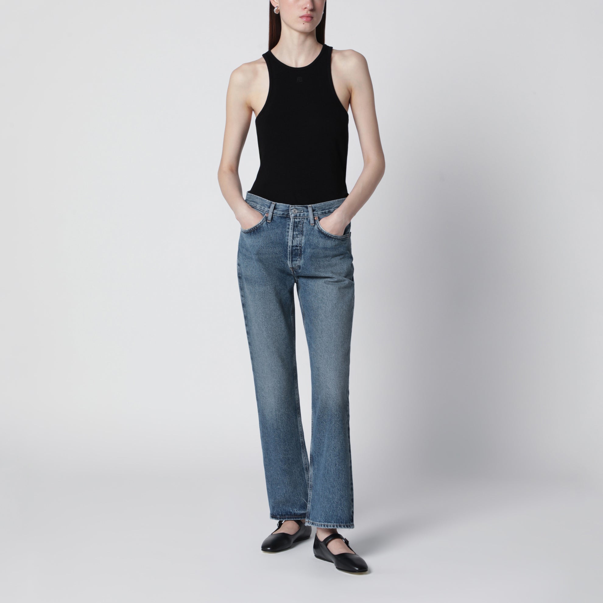 Lana straight-leg jeans in indigo denim
