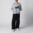 Cardigan jacquard con bassotto in misto cotone distressed