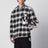 Giacca camicia reversibile in french terry nera/bianca
