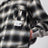 Giacca camicia reversibile in french terry nera/bianca