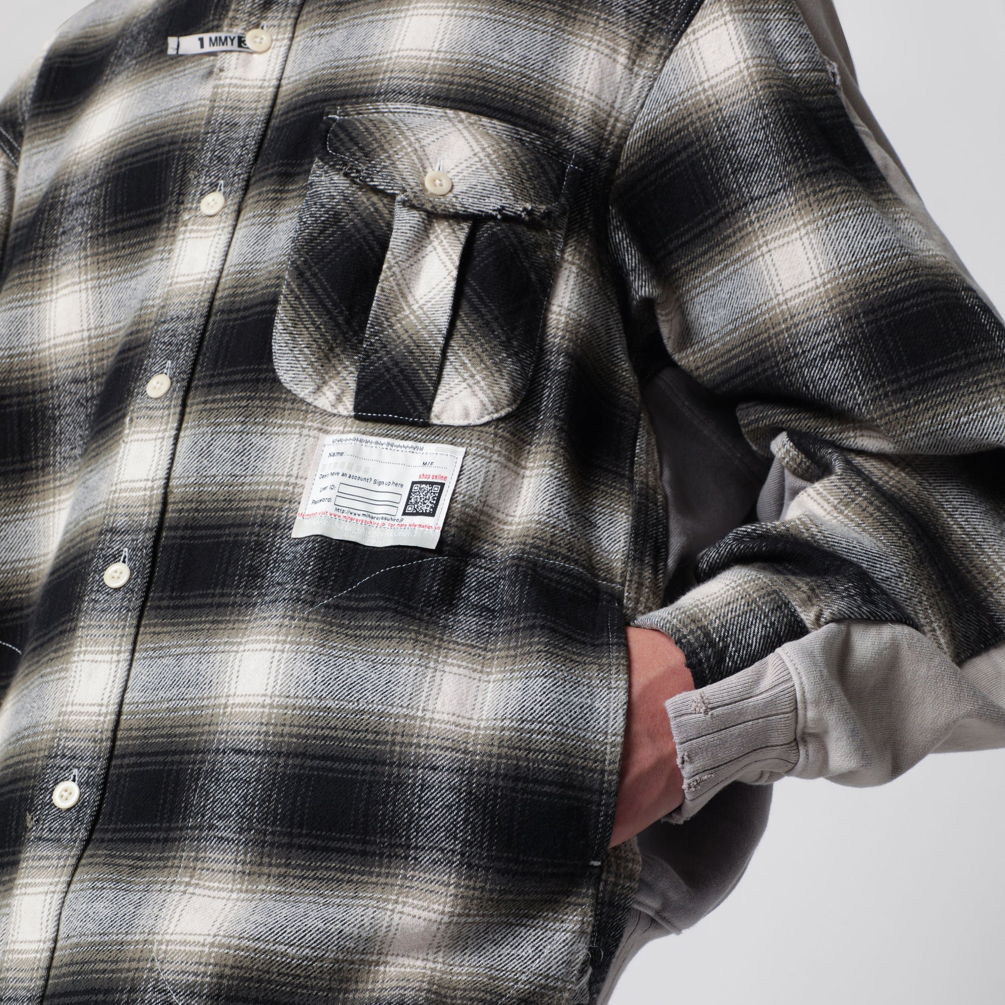 Giacca camicia reversibile in french terry nera/bianca