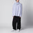 Camicia doppio strato in cotone azzurra a righe