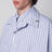 Camicia doppio strato in cotone azzurra a righe