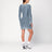 Blau/hellgraues gemustertes Kleid