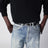 Olega belt in black calfskin leather