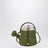 Green raffia and calfskin bucket bag