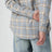 Light blue/beige checked wool shirt