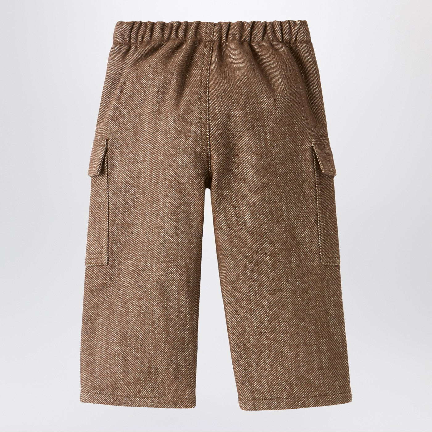 Brown cotton-blend cargo trousers