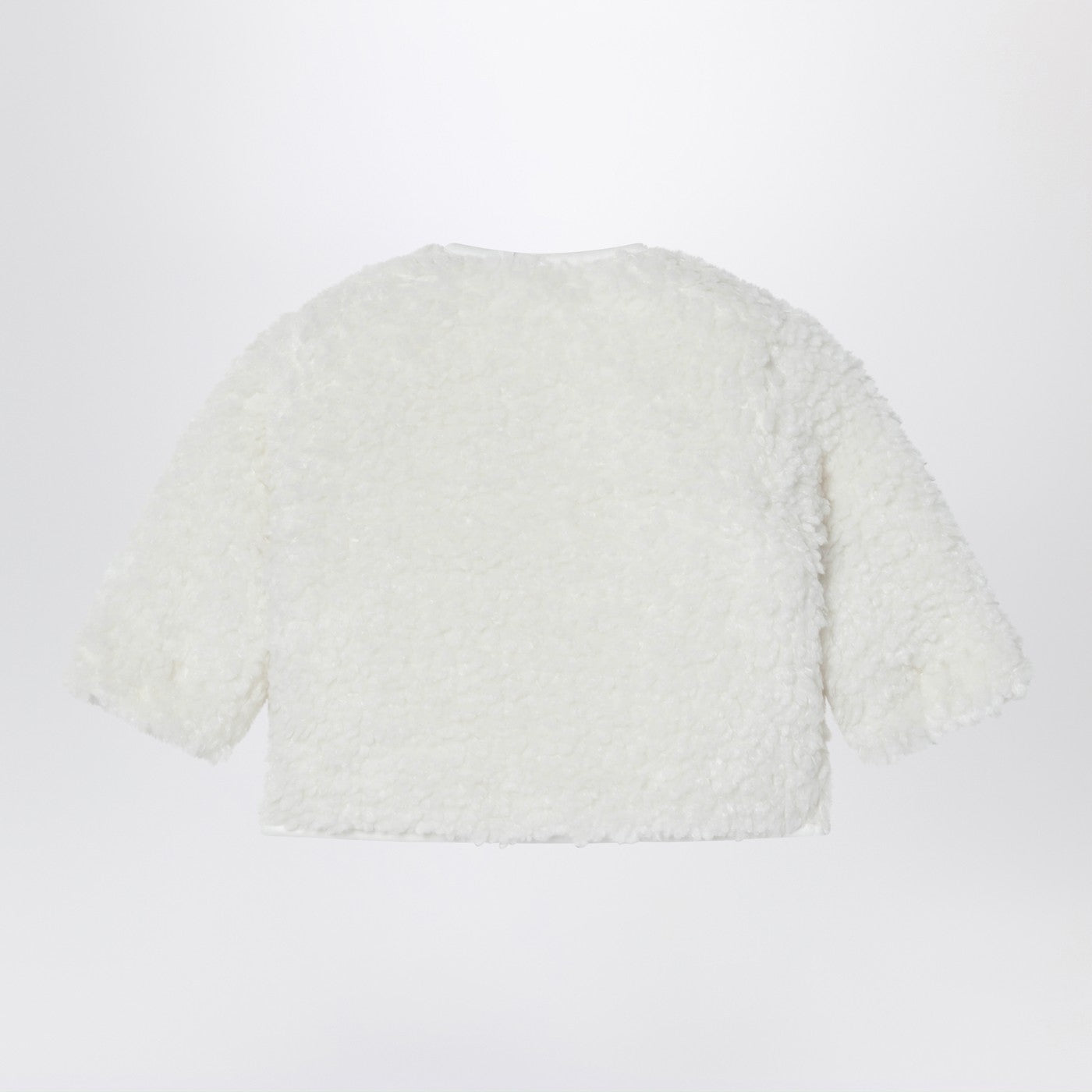 Milk-white shearling-effect jacket