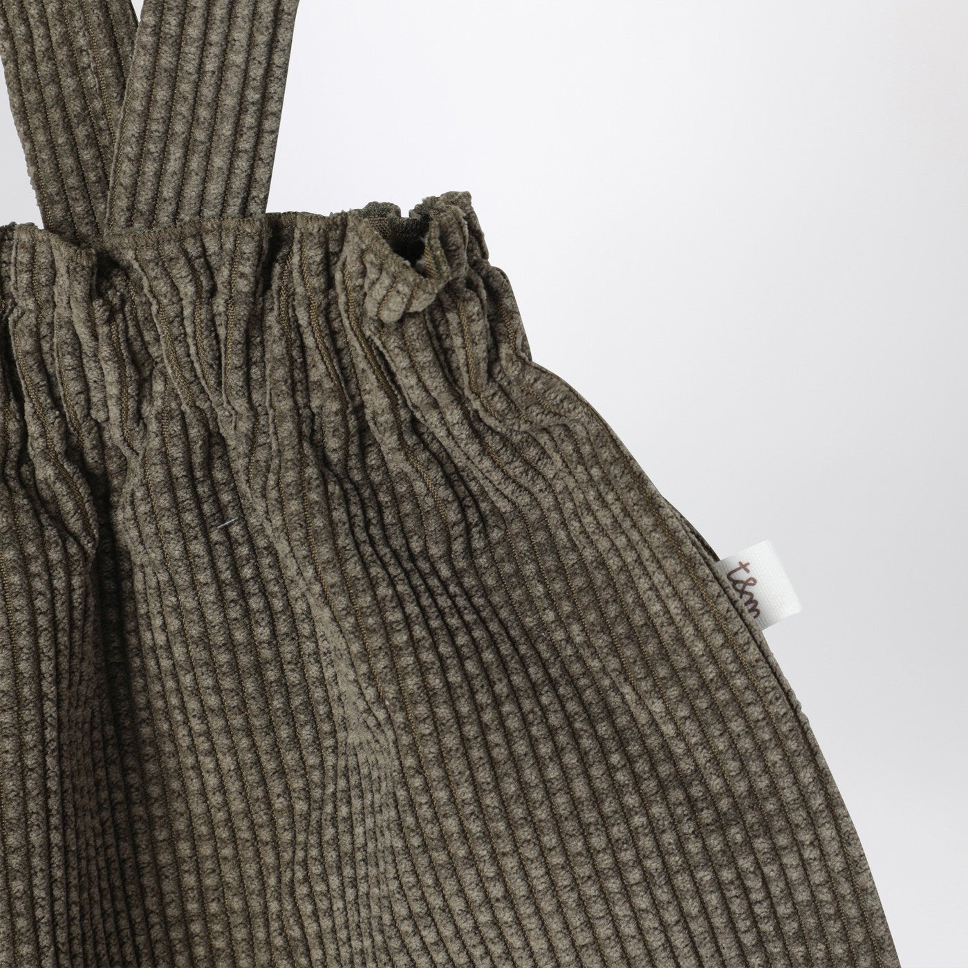 Moss green ribbed overalls