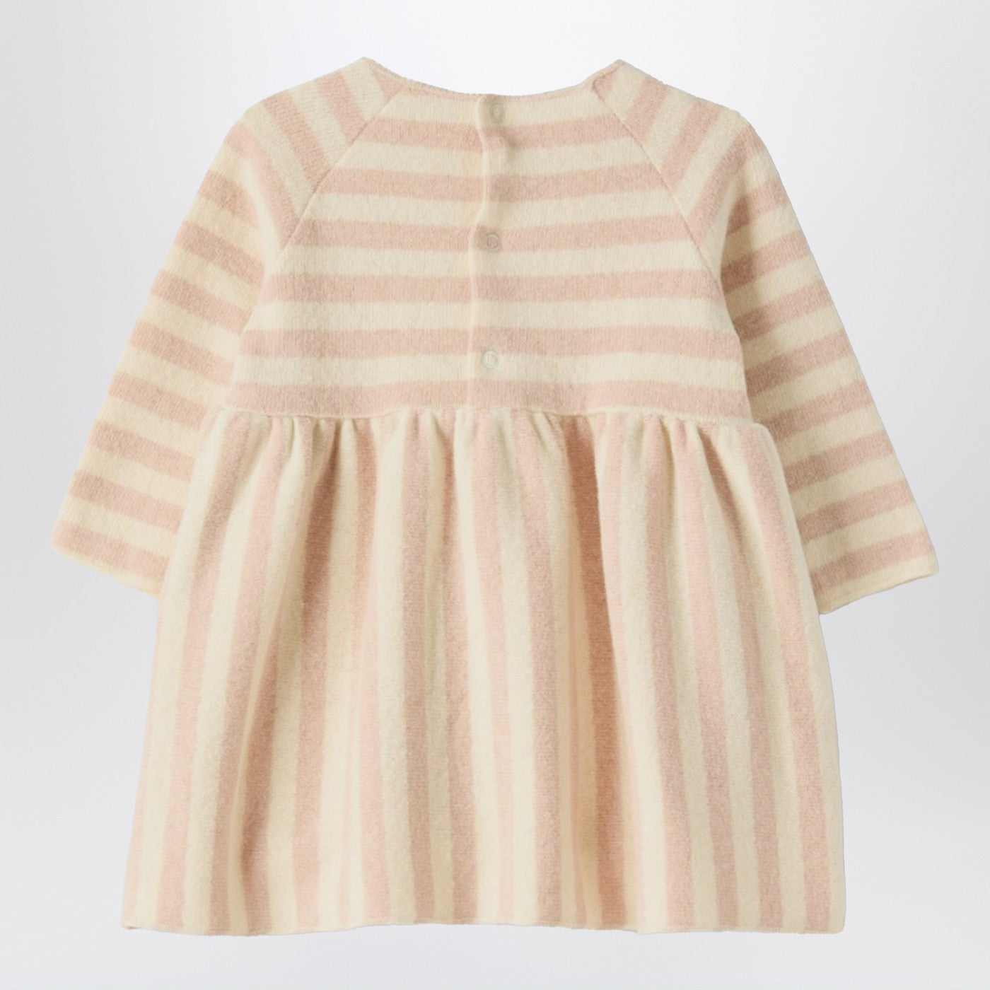 Pink striped cotton-blend dress