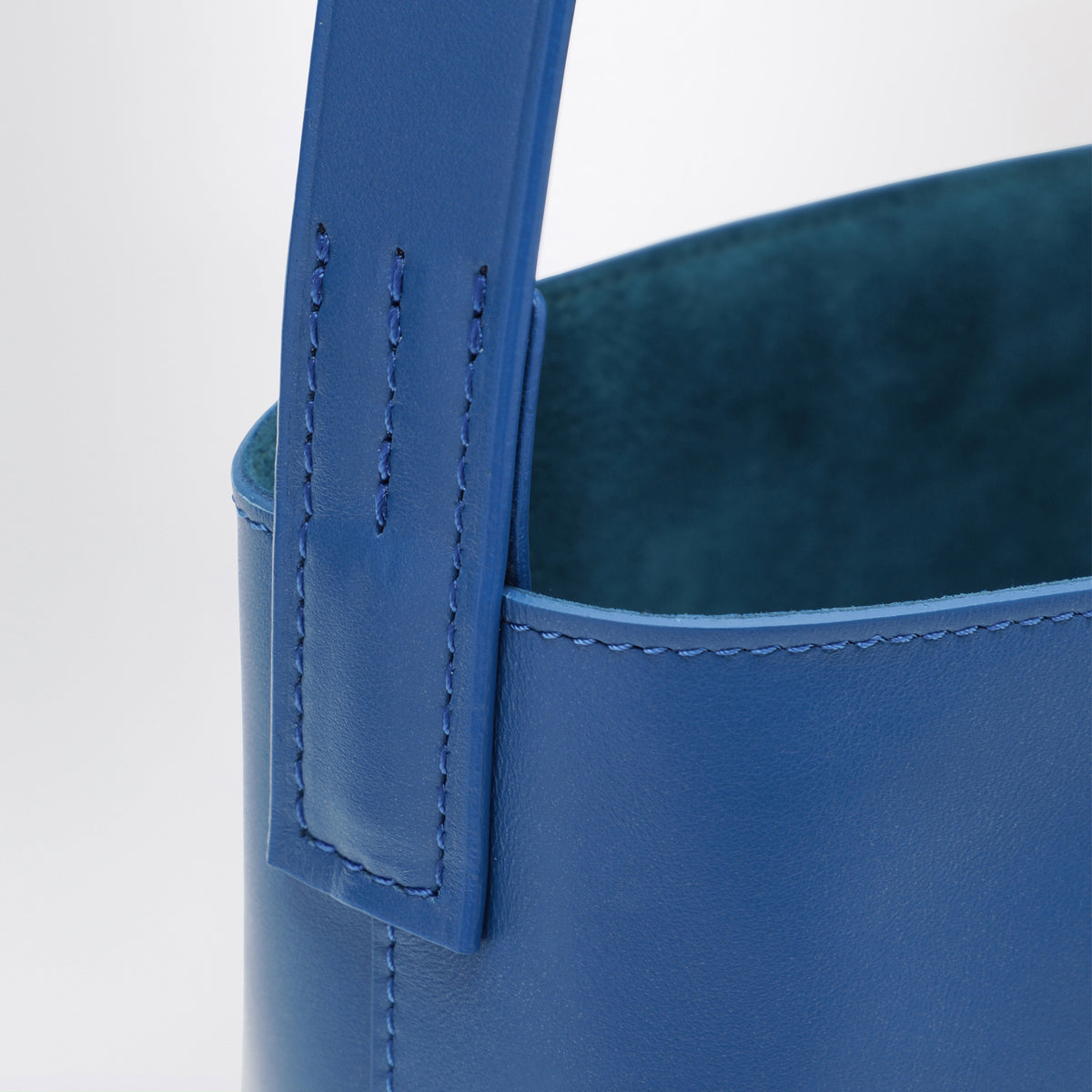 S blue cowhide shoulder bag