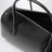 Schwarze Mini-Boston-Tasche aus Rindsleder