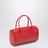 Red mini Boston bag in cowhide