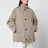 Beige/black reversible short coat in wool