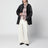 Beige/black reversible short coat in wool