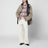 Beige/black reversible short coat in wool