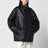 Beige/black reversible short coat in wool