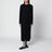 Black long-sleeved midi dress in wool blend