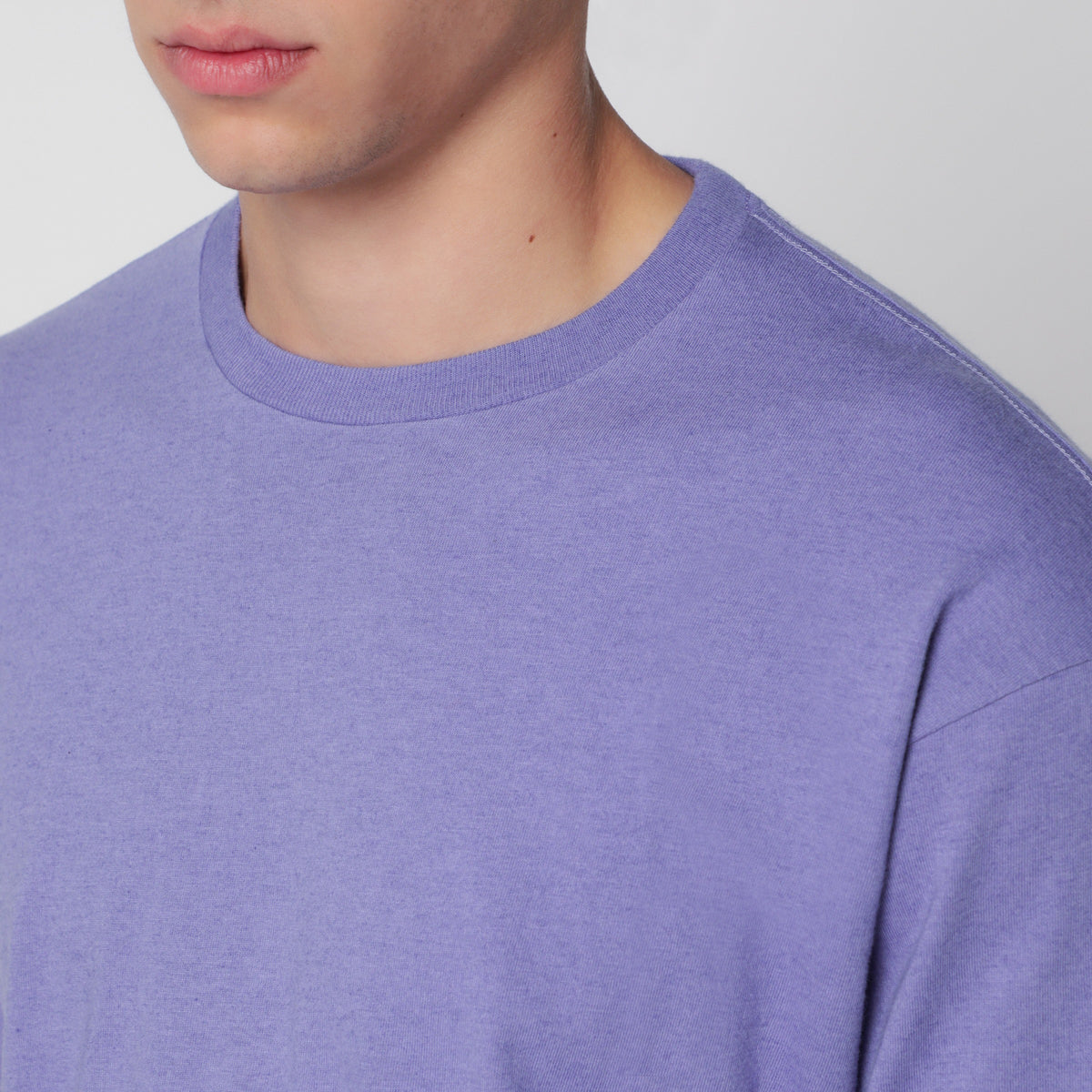 Maglia a maniche lunghe viola in cotone e cashmere