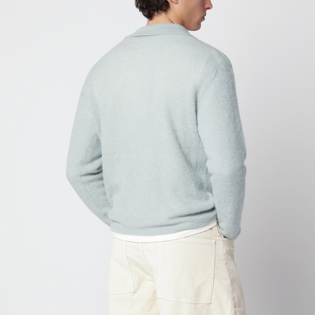 Maglione verde menta in misto alpaca