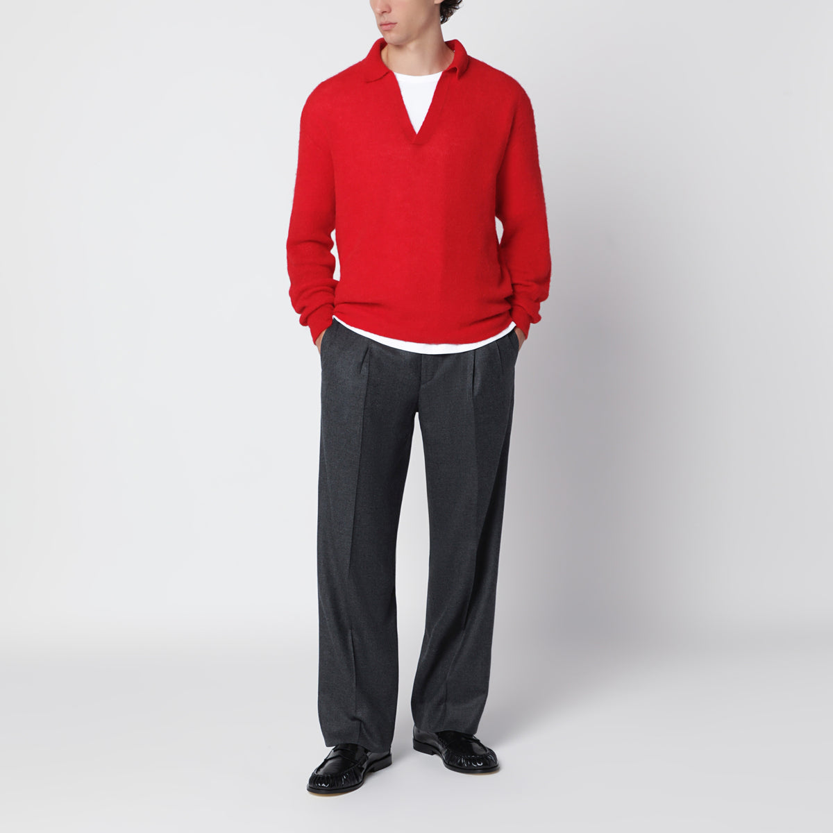 Roter Pullover aus Alpakamischung