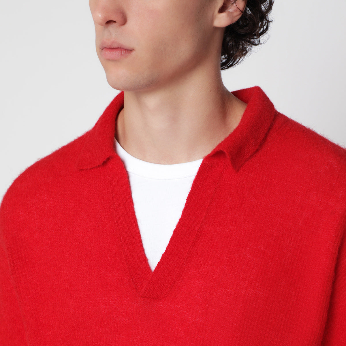Roter Pullover aus Alpakamischung