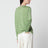 Green striped T-shirt in wool