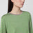 Green striped T-shirt in wool
