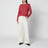 T-shirt rossa a righe in lana