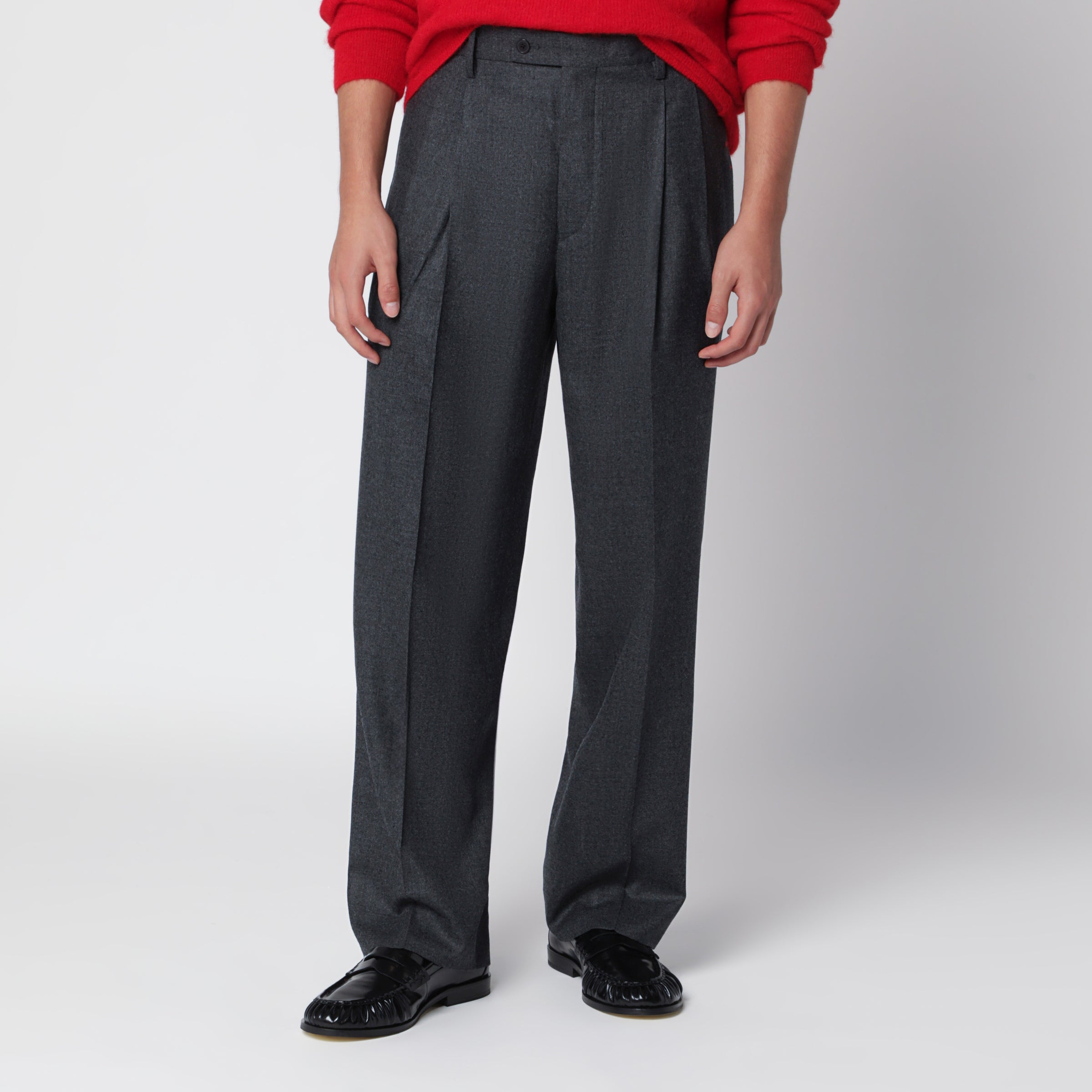 Auralee Charcoal grey trousers in wool | TheDoubleF